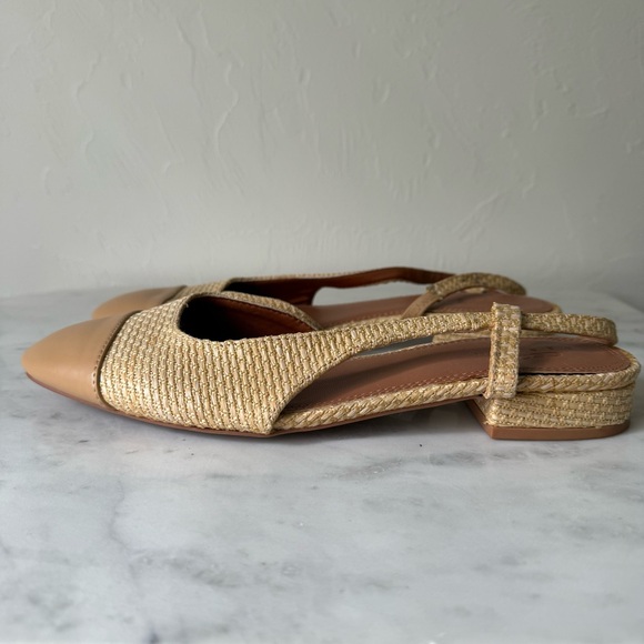 ASOS Beige Raffia Slingback Flats Size 8 - Picture 4 of 8